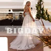 Elegant A-Line Wedding Dress Women  Lace Sweetheart Tulle Open Back Slit Strapless Bridal Gown Sweep Vestido De Noiva Customized 2