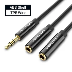 Premium Vention Dual Headphone Audio Splitter Cable - 0.3m (Classic)