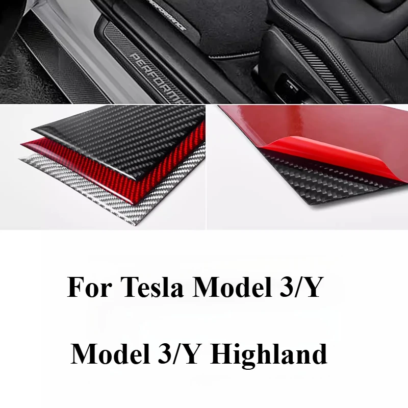 Tesla Model 3/Y Highland 2019-2025 액세서리 A 필러 삼각형 장식 스티커 수정 된 탄소 섬유 스크래치 방지