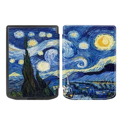 Artistic Style Handmade Soft Leather Magnetic Tablet Protective Shell E - Book Cover Case - PB629 634 (Starry Sky)