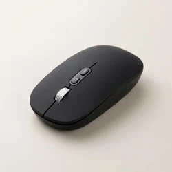Slim Ergonomic Rechargeable Wireless Mouse with Silent Click and Adjustable DPI (Black)