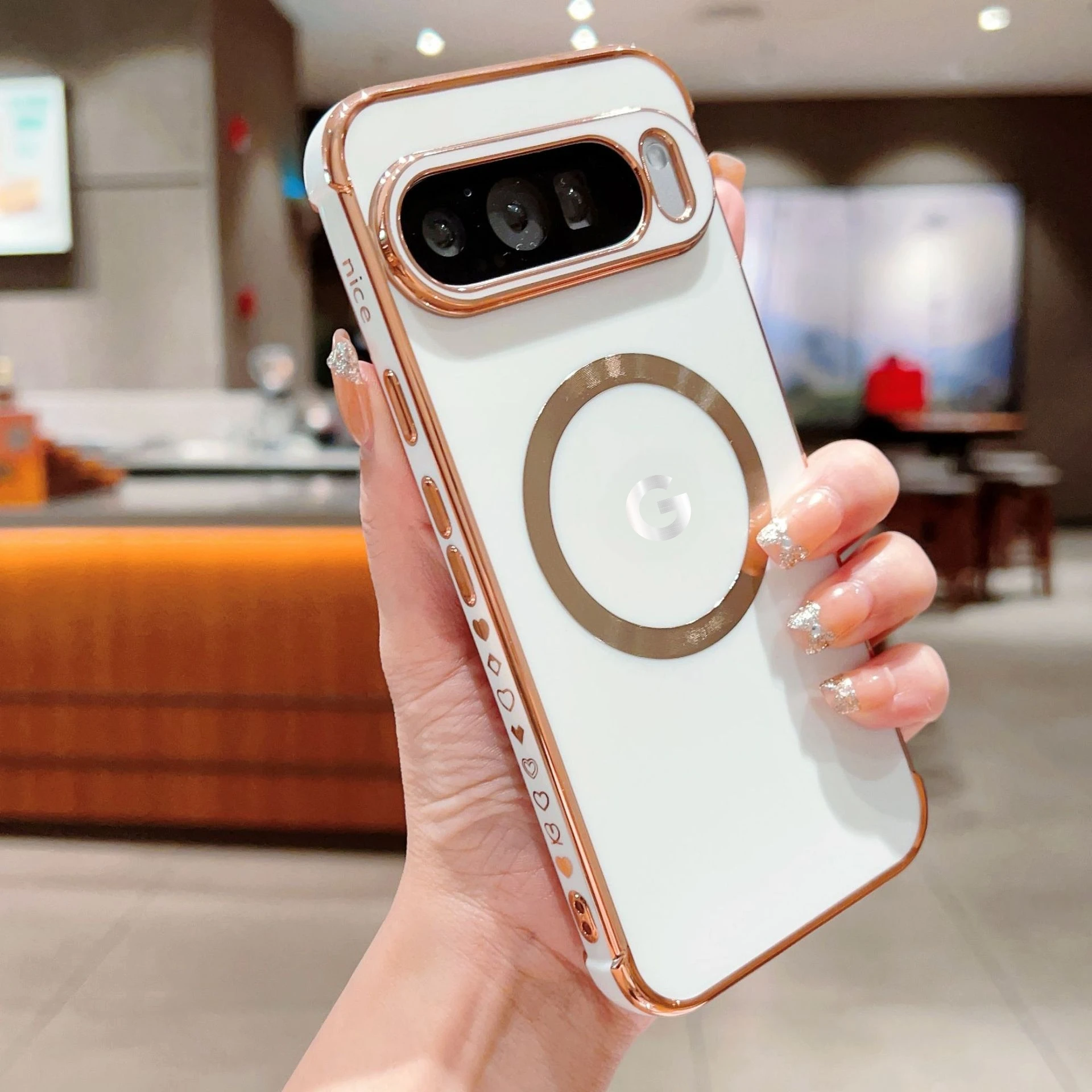 Luxury Magnetic Camera Lens Protector Case with Wireless Charging Compatibility