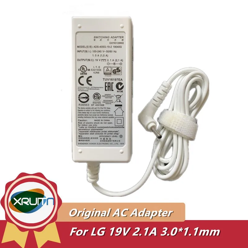 

Оригинальное OEM 19V 2.1A 40W зарядное устройство для адаптера переменного тока для LG gram 14Z970 15z970-a. Aas7u1 Ultrabook ADS-40SG-19-2 19040G LCAP21C