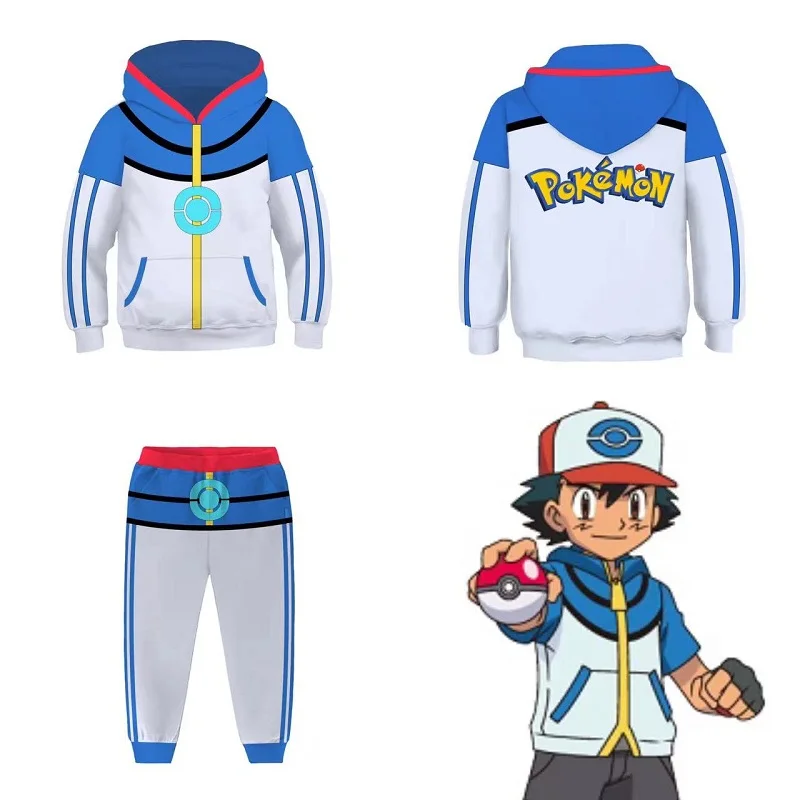 Ash Ketchum Cosplay Costumes For Kids Japanese Anime Hoodie Sweatshirt Boys  Child Halloween Christmas Pullover Jacket Kid Costum - AliExpress