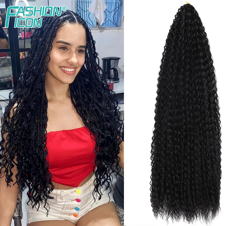 

30Inch Synthetic Crochet Hair Exetension Kinky Curly Braiding Hair Wate Twist Afro Curls Braiding Hair Extension For Black Women