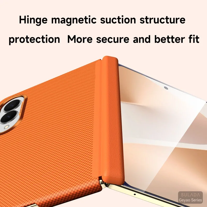 Wide Shockproof Kevlar Leather Case with Built-in Magnet and Skin-Friendly Design