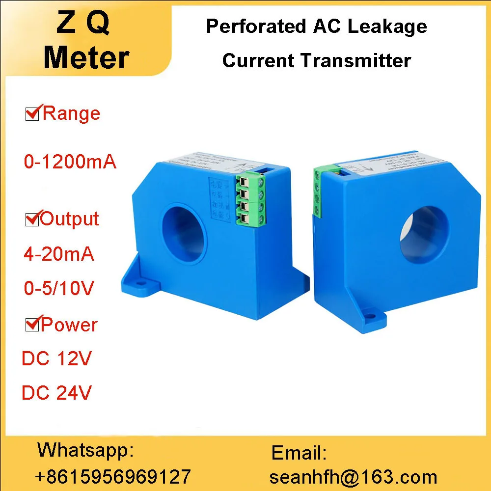 DC AC leakage current signal sensor electronic module leakage monitoring transmitter detector 10mA-1000mA