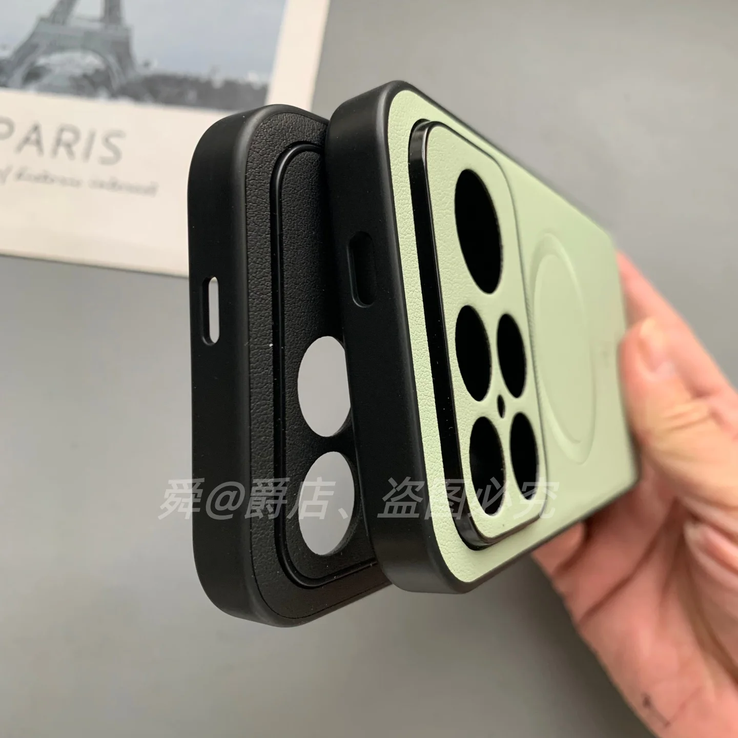 Deluxe Vegan Leather Shockproof Frosted Phone Case with Built-in Magnetic Closure
