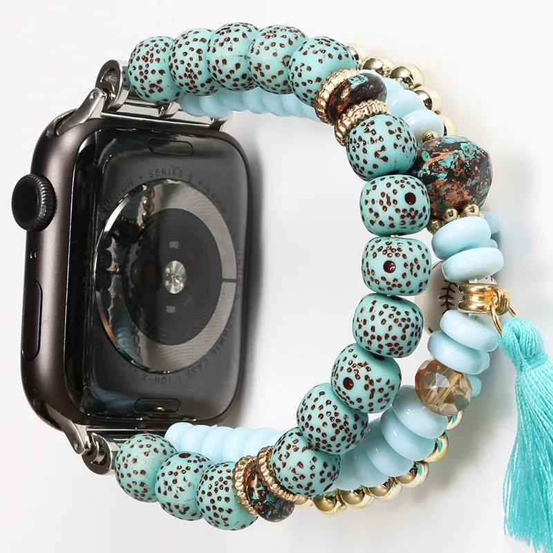 Bohemian Strap For Apple Watch Band 41mm 40mm 38mm 44mm 45mm 49mm 42mm  Jewelry Resin Bracelet iwatch Ultra Series 7 6 5 4 3 Se 8 - AliExpress