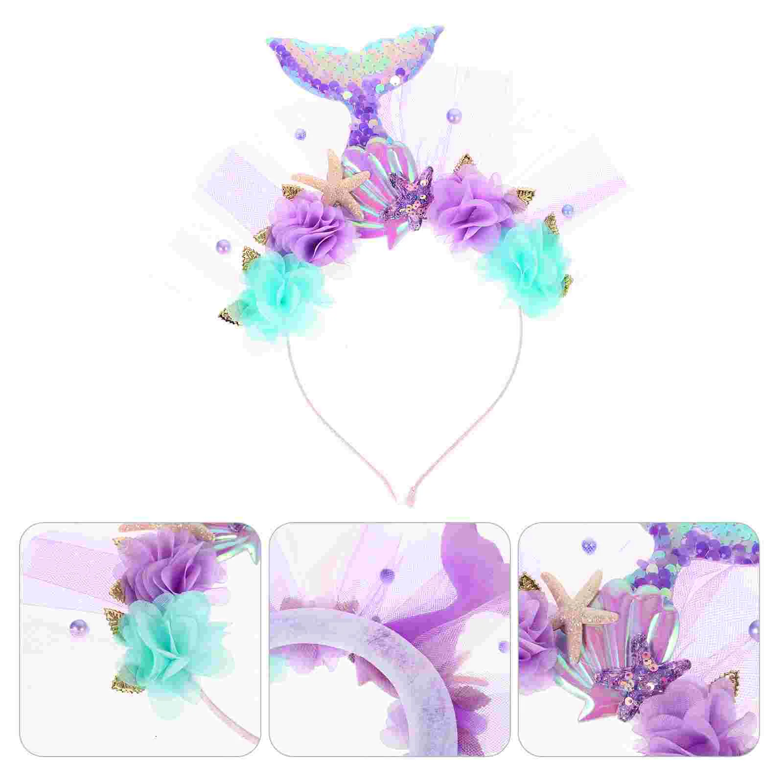 

Mermaid Headdress Costume Hair Decor Mermaid Headband Party Mermaid Hairband
