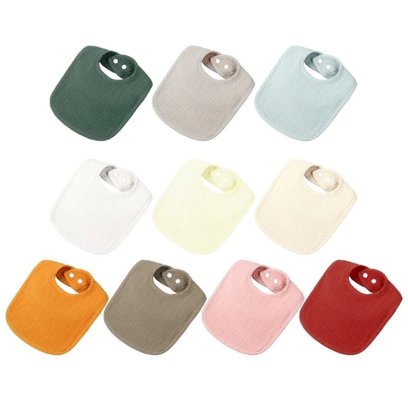 

U-shaped Baby Bibs Solid High-absorbent Saliva Towel Newborn Burp Cloths 4-layer Neck Scarf for Boy Girls Feeding Bib