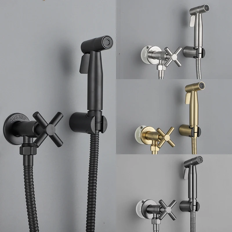 

ULA Portable Bidet Faucet Toilet Bidet Faucet Only Cold Water Bathroom Black Gold Cold Water Shattaf Valve Set Hygienic Shower