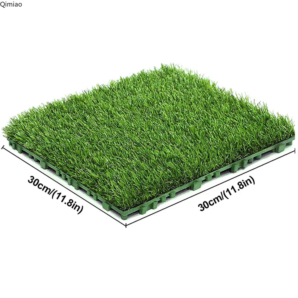 10Pcs 12x12 Inch Realistic Grass Turf Tile Interlocking Grass Deck Tiles Turf Mat Rug for Garden Lawn Patio Balcony