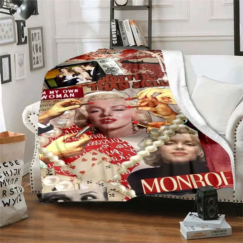 Marilyn Monroe Pattern Baby Blanket Cartoon Vintage Fashion Printed Throw Blankets Daily for Beds Soft Comfortable Birthday Gift 3