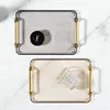Rectangular Tray, Light Luxury European Style Household Tea Cup, Water Cup, Tea Plate, Plastic Handle Plate In Beauty Salon 2