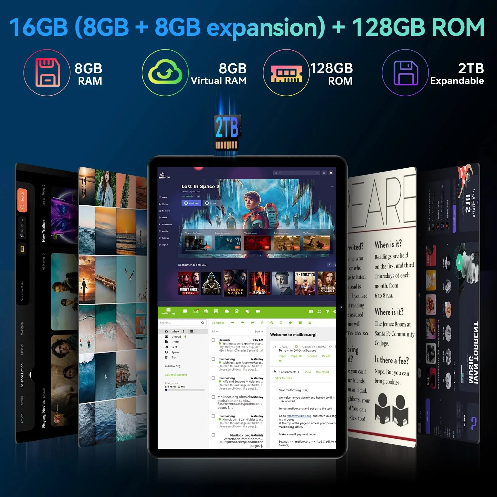 Alphawolf LPad2 Android 15 WiFi Tablet 10 inch 1920*1200 FHD 16GB+