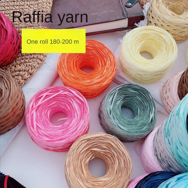 180m raffia Yarn paper Grass for Knitting and Crochet handmade diy straw hat bag Doll slippers weave Soft Thread 100g/pcs summer 2