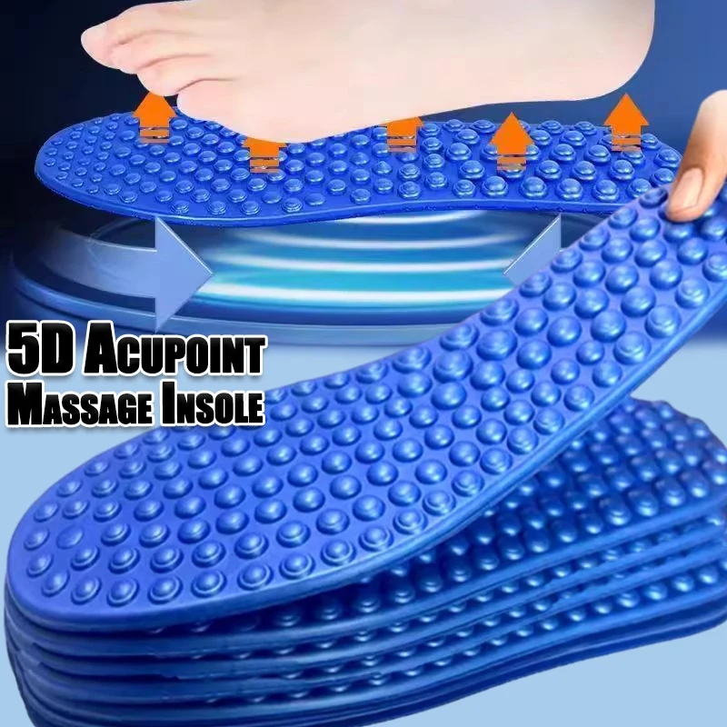 5pairs Unisex Massage Point Insoles Foot Acupressure Enhanced Magnetic for Pain Relief Insoles Soft Sports Casual Shoes Sole