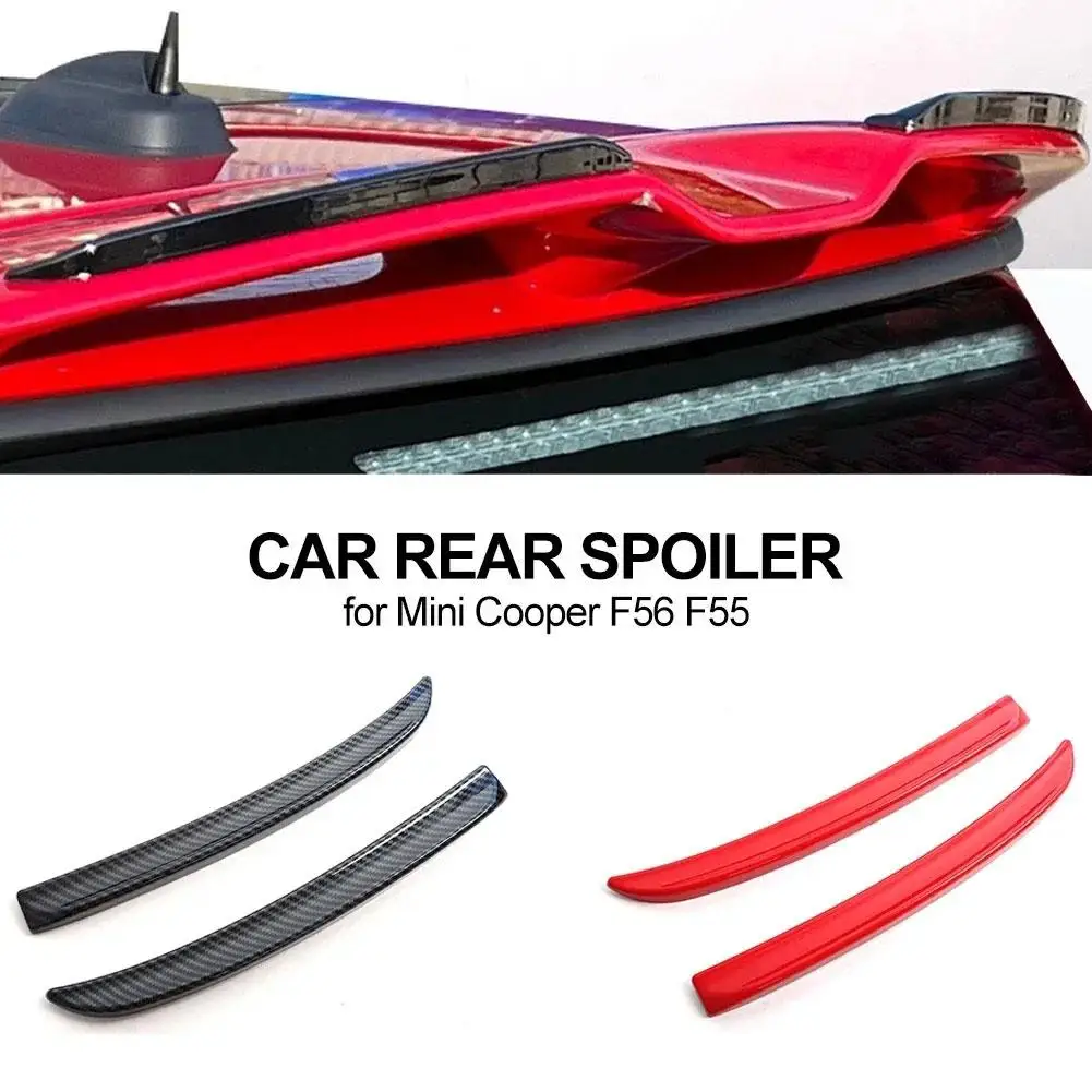 

1pairs Spoiler Red Carbon Fiber Black Color Rear Spoiler Extension Lip Fins For Mini F56 F55 2014+ S /jcw Auto Part A2m0