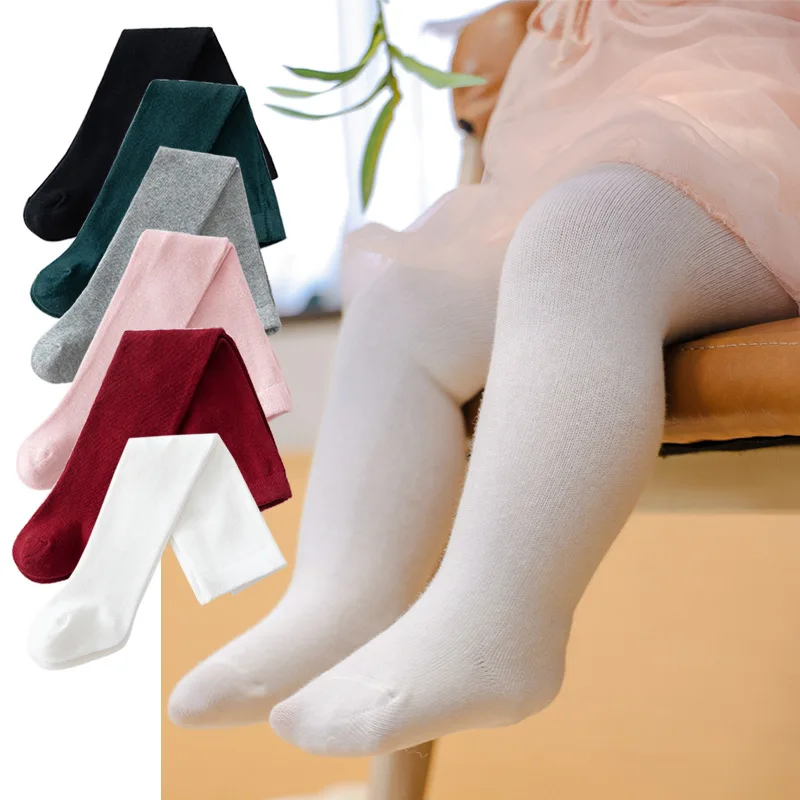 Baby Boys Girls Tights Spring Autumn Solid Color Cotton Elastic Pants Newborn Girl Leggings High Waist Infants Pantyhose knit tights girls pantyhose children stockings