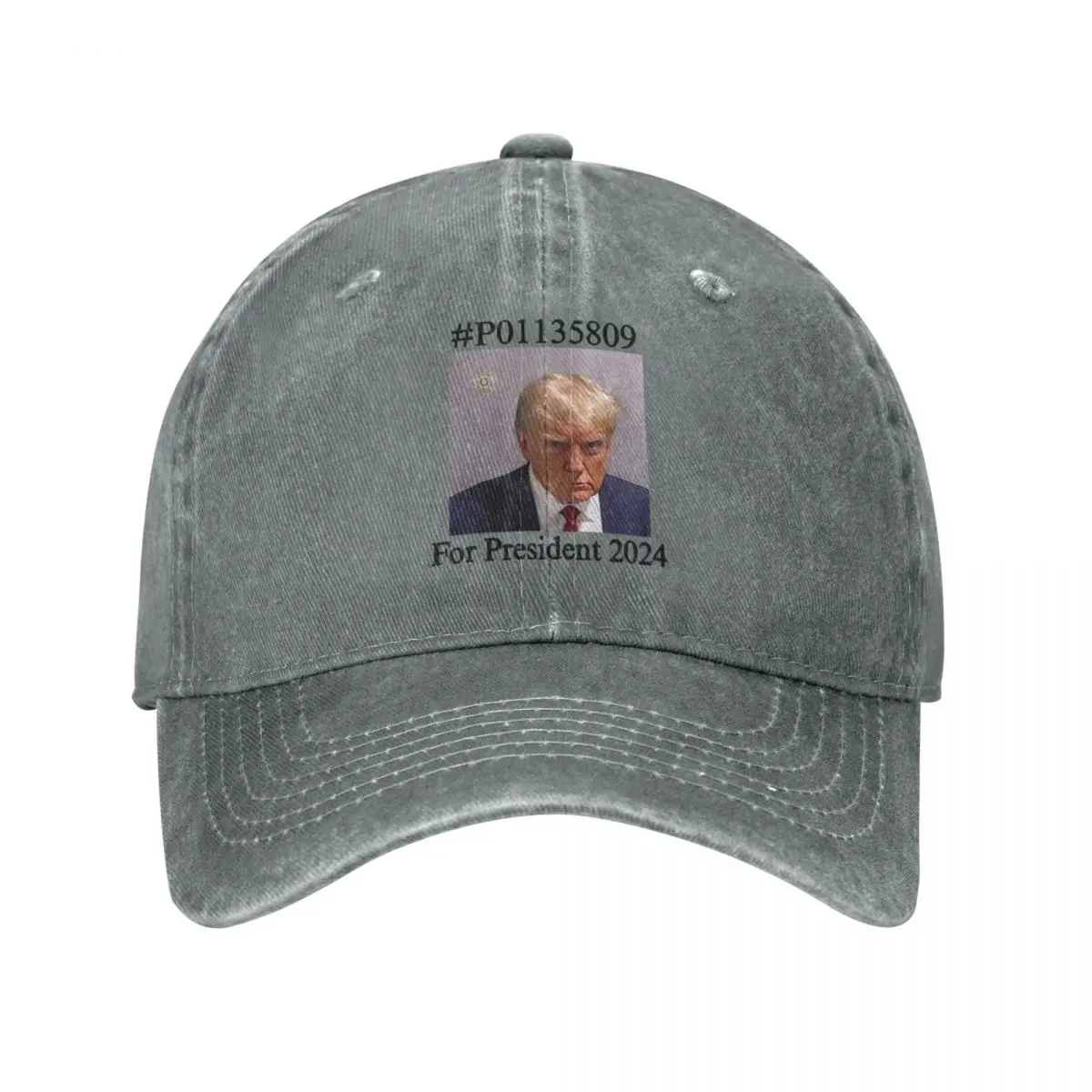

Baseball Caps P01135809 For President Trump Mugshot Outfits Men Women Vintage Distressed Washed Snapback Cap