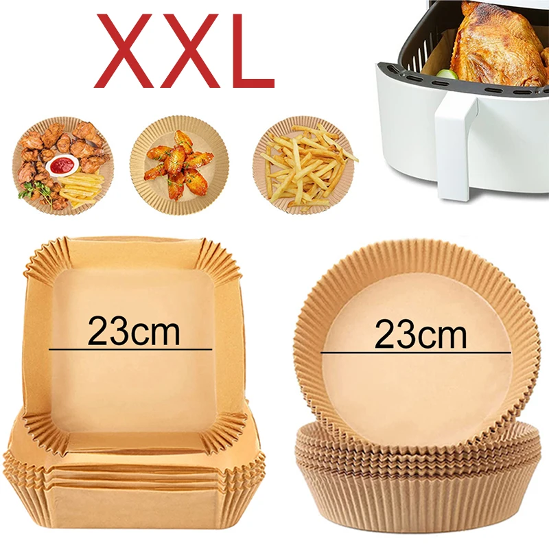 Air Fryer Liners Large Disposable Paper Liner 23cm Non-stick For 3-10QT