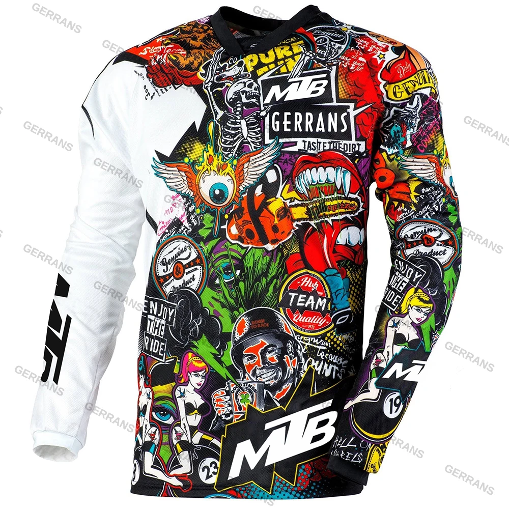 thumbnail image 1 of Camiseta de motocross de manga larga para hombre 2024, camiseta de descenso, camiseta de carreras de ciclismo todoterreno, camiseta de ciclismo de secado rápido, camiseta de ciclismo de montaña Gerran, 1 of 4