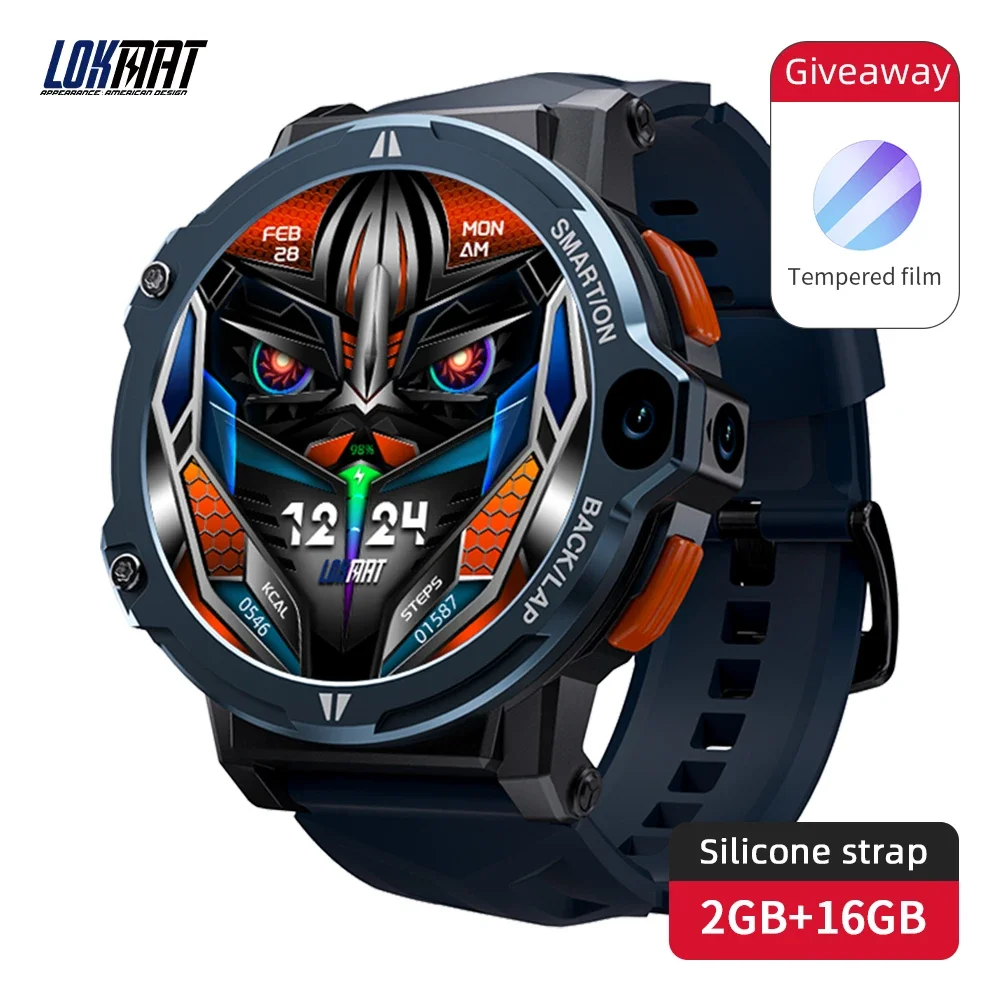 LOKMAT APPLLP 6 Pro 4G Android Smart Watch Phone Dual Camera GPS WiFi 64G