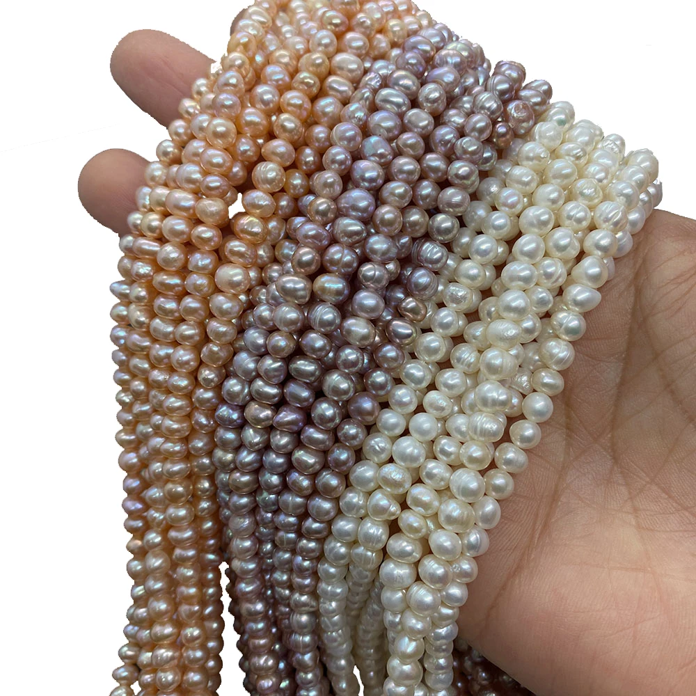 

Natural Freshwater Pearl Bead White Pink Purple Round Loose Spacer Beads for Jewelry Making DIY Necklace Earring 3mm