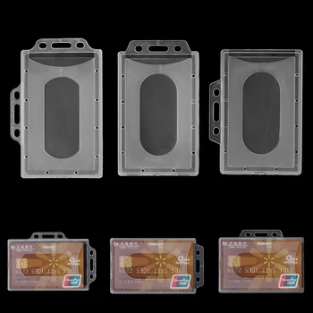 1/3Pcs Work Card Holders Hard Plastic Name Card ID Card Pouch ID Business Case Card Sleeve Protector Cover Office School Supply 1
