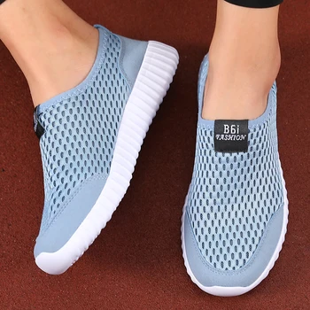 أحذية نسائية شبكية سهلة الارتداء مع تصميم عصري بسيط وخفيف الوزن ومريح ومسامي للمشي في الهواء الطلق 6