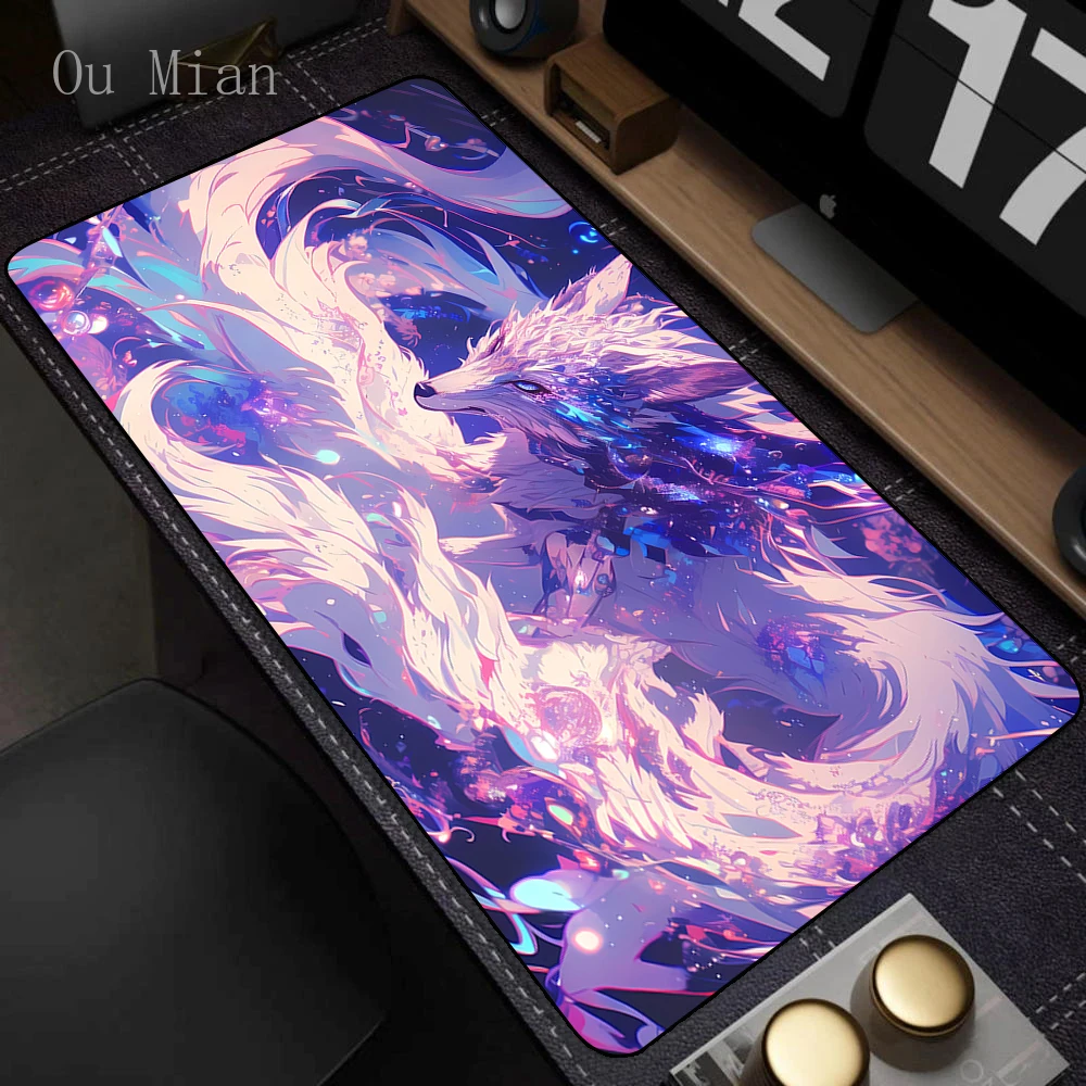 XXL Large Mouse Mat Pink Fox Cute Mousepad HD Kawaii Game Desk Mats Diy MousePads Office Anti-slip Carpet Laptop Mice Pad
