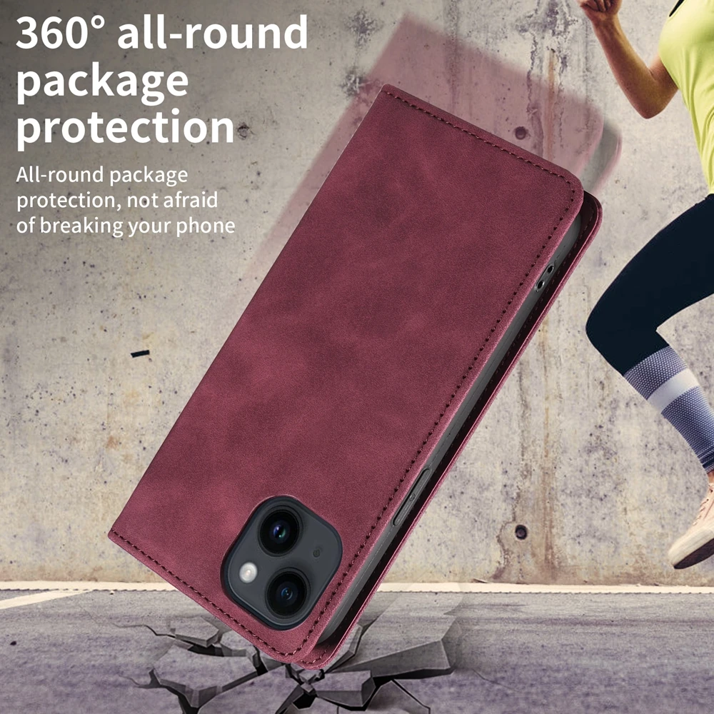 RFID Blocking Magnetic Wallet Phone Case - Leather Cover