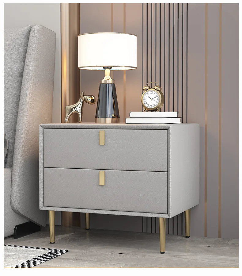 Light Luxury Bedside Table Simple Modern Wooden Chest Of Drawers Italian Nightstand Bedroom Furniture Storage Bedside Cabinet