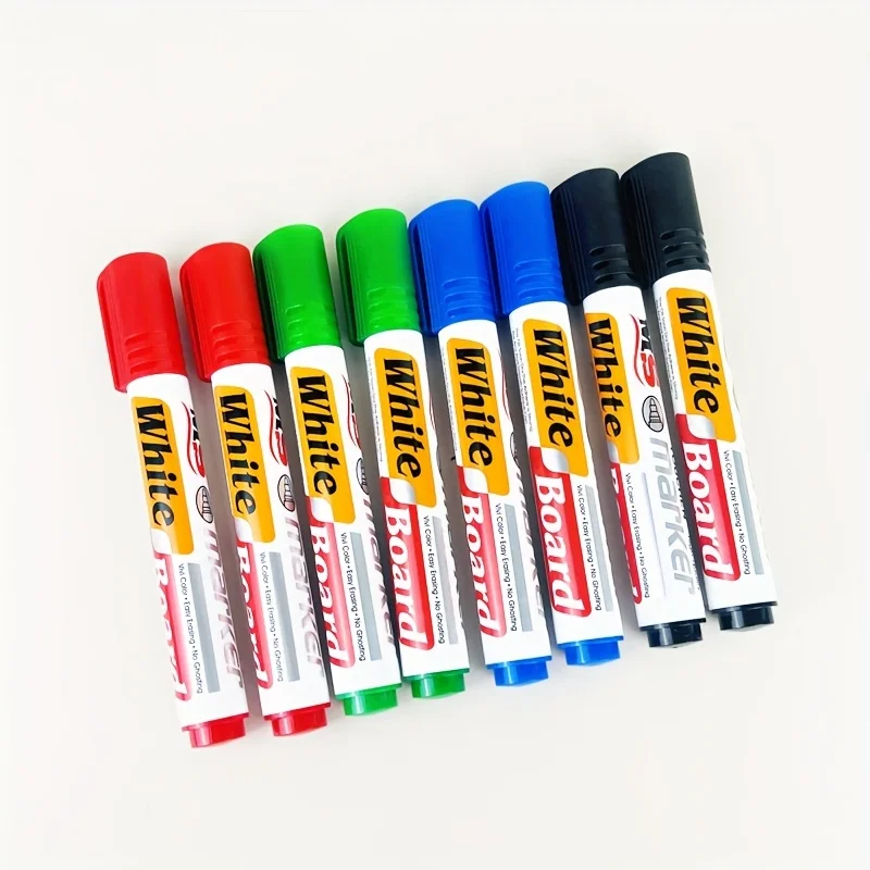 교사용 사무용 대용량 지울 수 있는 수성 마커 8종 세트 (빨강, 파랑, 검정, 초록)