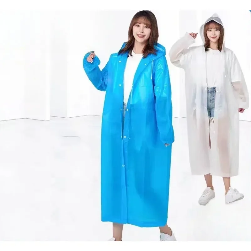 남녀공용 EVA 하이 퀄리티 두꺼운 방수 레인 코트, 블랙 캠핑 방수 안전 의류, 1 개