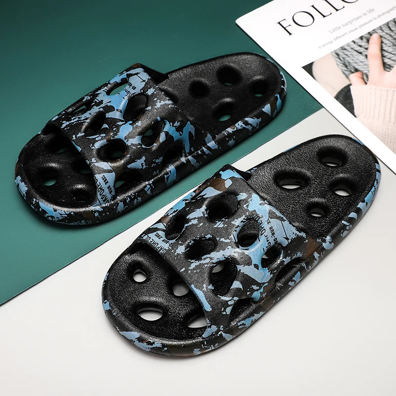 Pantofola da uomo con suola spessa, estiva, da spiaggia, per bagno, antiscivolo, sandali morbidi, semplicità, scarpa da lettera ultraleggera_voghion.com