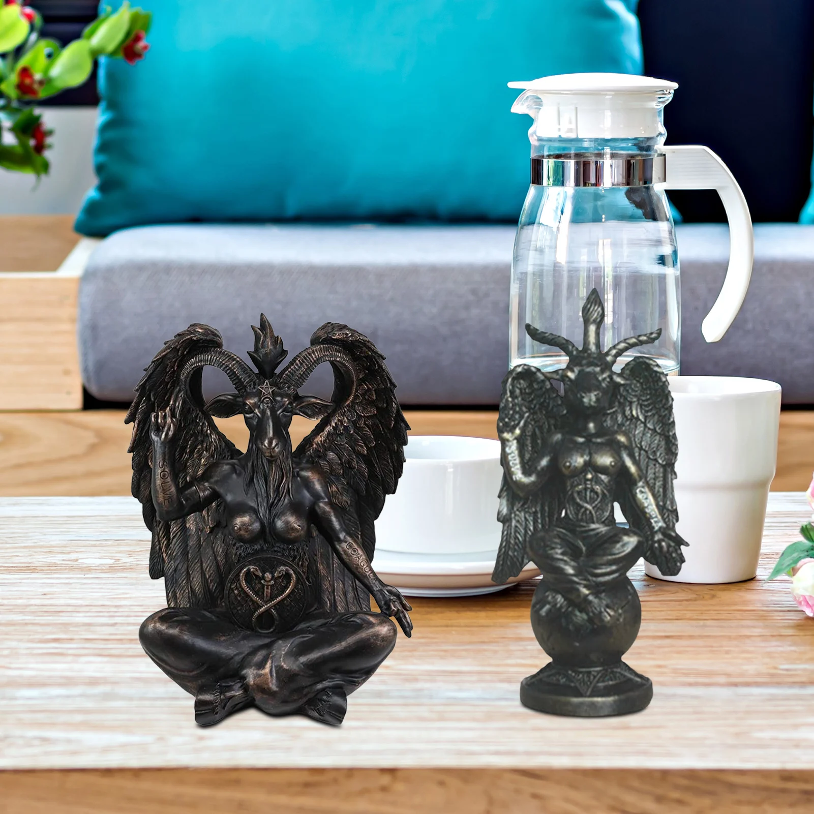 Black Satan Figurine Decoration Alchemist Satan Goat Ornament Amael Lilith Baphomet Resin Craft Religious Decoration 2