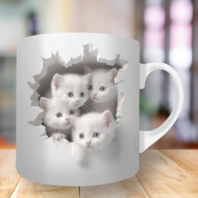 3D Cat Coffee Mug 4