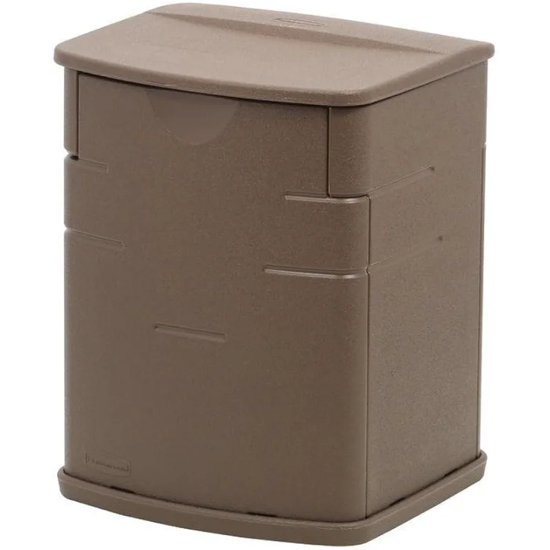 

Rubbermaid Mini Resin Weather Resistant Outdoor Deck Box, 16" w x 14" d x 21" h, Mocha, Storage for Garden/Pool Accessories