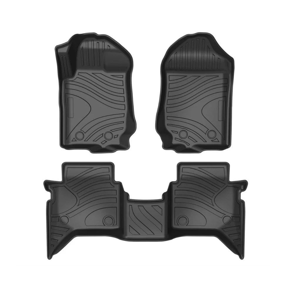 

3D автомобильные коврики из ТПЭ на заказ для Ford Ranger Raptor 2022, черный LHD, водонепроницаемые противоскользящие автомобильные накладки на ножки, аксессуары для интерьера