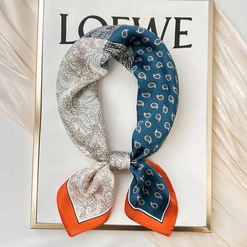 Luxury Polka Dot Silk Square Scarf Women Hijab Hair Bands Neckerchief Female Satin Shawl Ribbon Headband Fashion Wraps Bandana 3