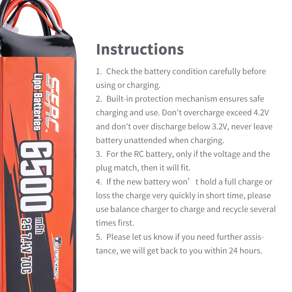 Sunpadow 2S Lipo Battery for 6500mAh 7.4V 70C 100C 130C TRX Plug with RC Drone Drift Car Vehicles Monster Truck Tank Boats 5