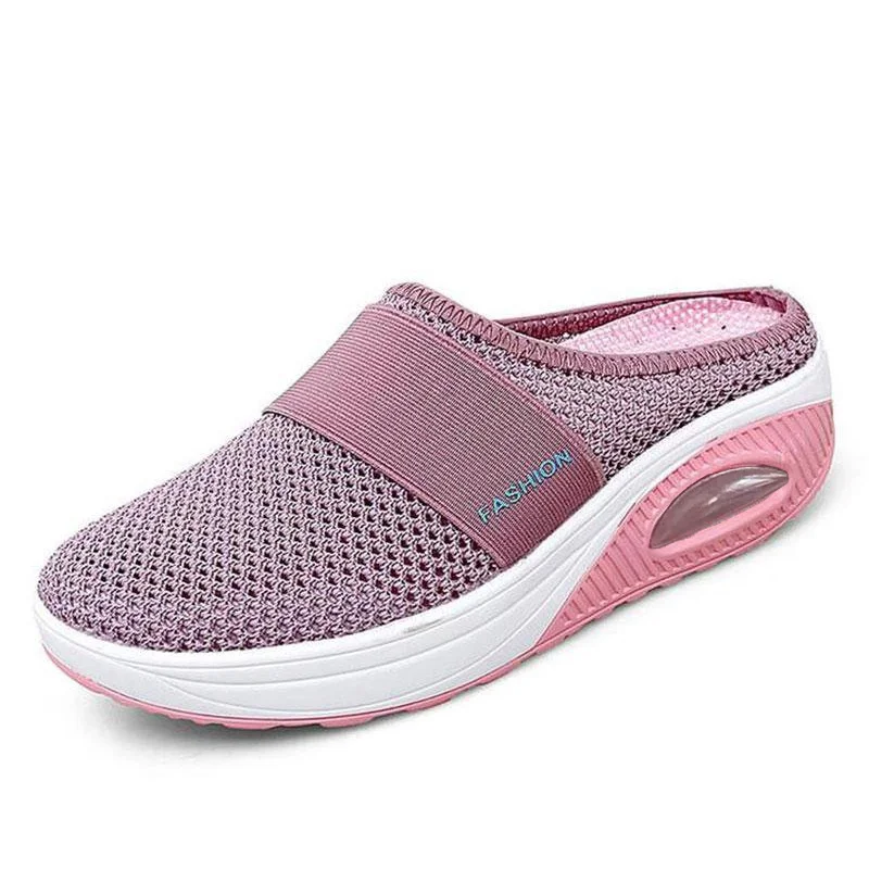 Women Mesh Slippers Wedge Shoes Air Cushion Sandals Thick Bottem Casual Sneakers Plus Size 43,women sandals,wedge sandals,soft sole slippers,comfortable sandals