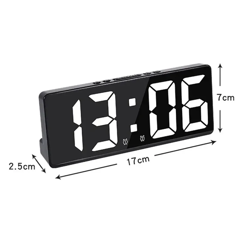 Multifunctional LED Digital Clock Color Nightlight Temperature Calendar Alarm Large Electronic Backlight Home Decor
