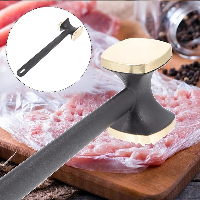 Heavy Duty Meat Tenderizer - Double Sided Meat Mallet & Pounder Tool, Rust  Proof Zinc Alloy Kitchen Hammer with Ergonomic Rubber Handle for