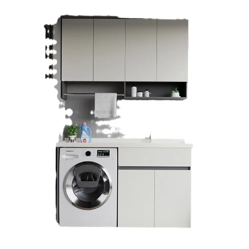 Honeycomb aluminum washing machine balcony integrated cabinet combination laundry cabinet laundry pool basin significant other w