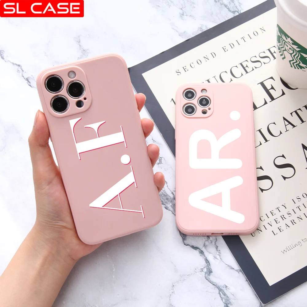 

Custom Name for iPhone 14 Case 13 12 Mini 7 8 Plus X XS XR SE 2020 11 Pro Max Luxury Silicone Cover Personalized Gift Fundas