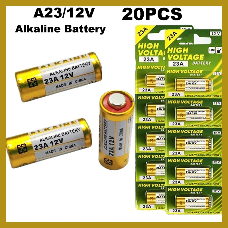 20PCS-12V-Alkaline-Battery-A23-23A-23GA-A23S-E23A-EL12-MN21-MS21-V23GA ...