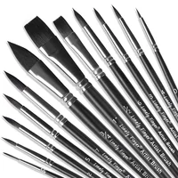 Paint Brushes Set, 12pcs Synthetic Nylon Tips Artist Brush for Acrylic Oil Watercolor Gouache Artist Professional Painting 1